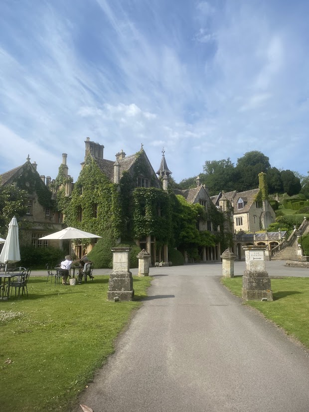 Castle Combe Manor House garden steps